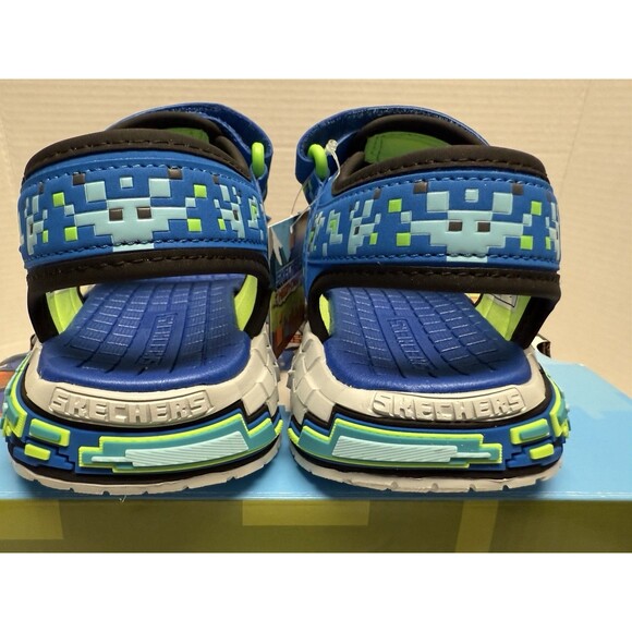 Skechers Mine-Craft Mega-Splash 4K Boys/Girls Sandals Hoop&Loop Strap Sz 1 New - Picture 4 of 16